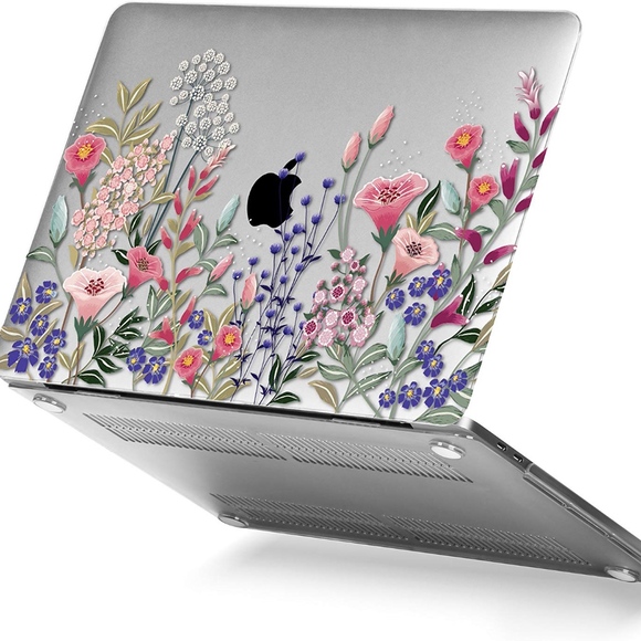 Steganona Accessories - MacBook Air 13" Clear Floral Laptop Case - Snap On
